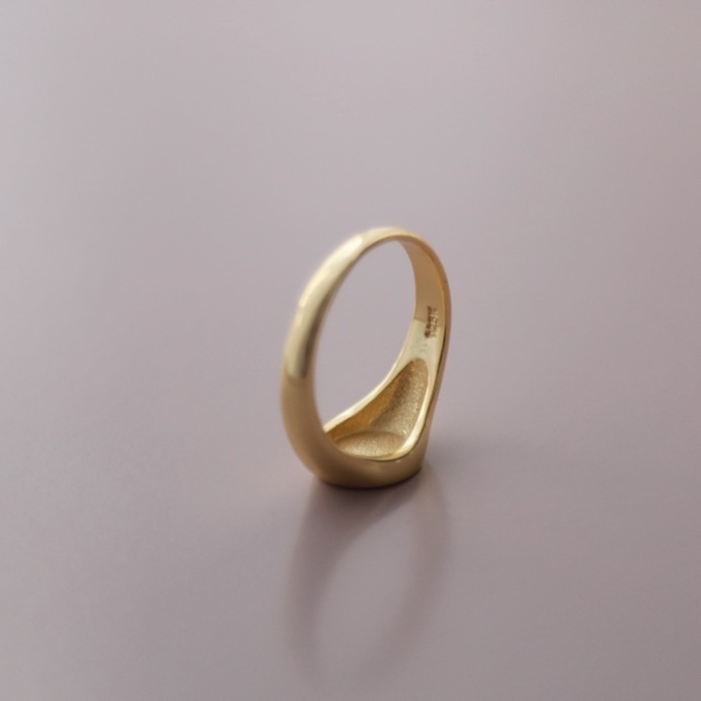 Signet Midi Ring | 14k Gold Plated - Picture 3 of 8
